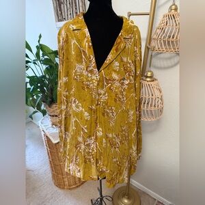 We The Free Mustard Floral Top